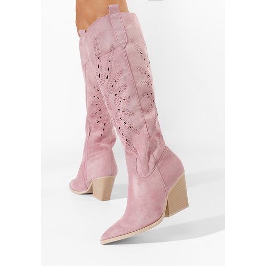 Kozaki damskie różowe Zapatos eleganckie