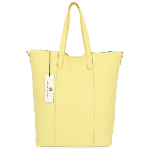Vittoria Gotti Firmowy Shopper Made in Italy Limonka Vittoria Gotti One Size torbs.pl