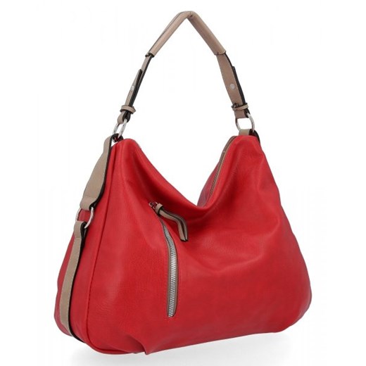 Torebka Damska XL firmy Hernan Czerwona ze sklepu torbs.pl w kategorii Torby Shopper bag - zdjęcie 165403736