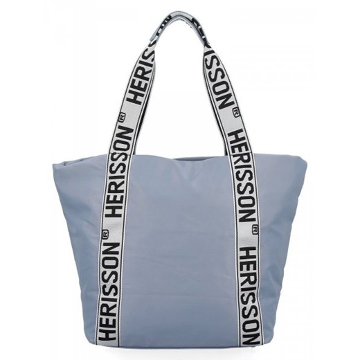 Modna Torebka Shopper Bag XL firmy Herisson Błękitna ze sklepu torbs.pl w kategorii Torby Shopper bag - zdjęcie 165403886