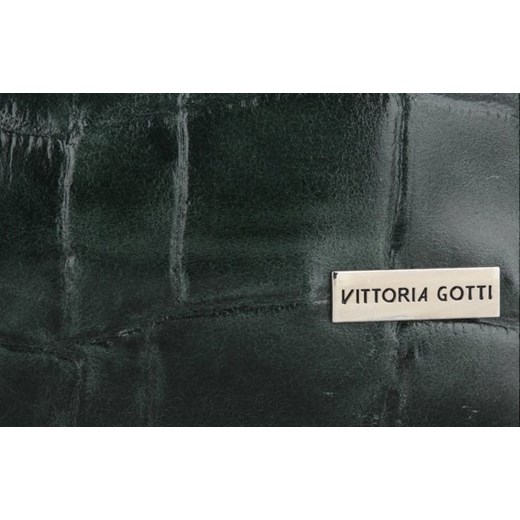 Torebka Skórzana VITTORIA GOTTI Made in Italy Butelkowa Zieleń Vittoria Gotti One Size torbs.pl wyprzedaż