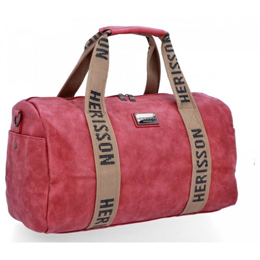 Stylowa Torba Podróżna firmy Herisson Czerwona (kolory) ze sklepu torbs.pl w kategorii Torby podróżne - zdjęcie 165404379