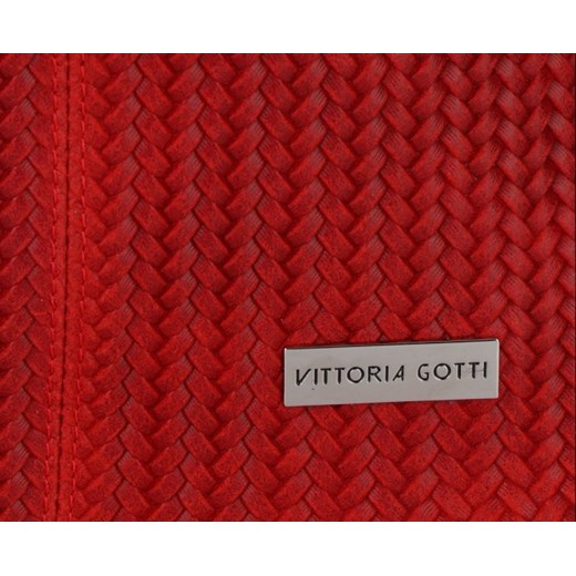 Torebka Skórzana VITTORIA GOTTI Made in Italy Czerwona Vittoria Gotti One Size torbs.pl okazja