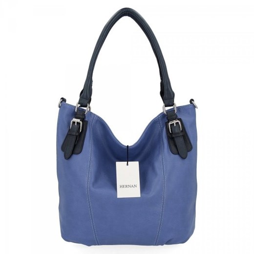 Torebka Damska Shopper Bag XL firmy Hernan Niebieska Hernan One Size promocyjna cena torbs.pl