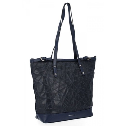 Torebka Damska Shopper Bag firmy David Jones Granatowa ze sklepu torbs.pl w kategorii Torby Shopper bag - zdjęcie 165405479