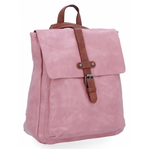 Plecaki Damskie Vintage firmy Herisson Różowe (kolory) ze sklepu torbs.pl w kategorii Plecaki - zdjęcie 165405778