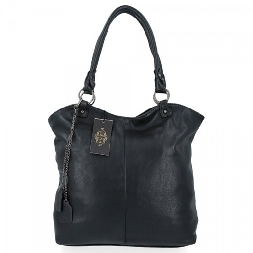 Torebka Damska Shopper Bag XL firmy Hernan Czarna Hernan One Size torbs.pl okazja
