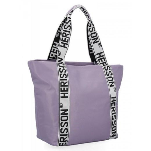 Modna Torebka Shopper Bag XL firmy Herisson Jasno Fioletowa ze sklepu torbs.pl w kategorii Torby Shopper bag - zdjęcie 165406648