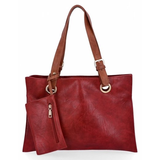 Torebka Damska Shopper Bag firmy Herisson Bordowa (kolory) ze sklepu torbs.pl w kategorii Torby Shopper bag - zdjęcie 165407336