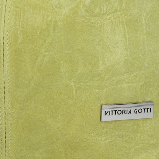 Torebka Skórzana VITTORIA GOTTI Made in Italy Limonka Vittoria Gotti One Size okazja torbs.pl