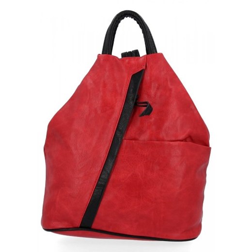 Miejski Plecak Damski firmy Hernan Czerwony ze sklepu torbs.pl w kategorii Plecaki - zdjęcie 165407619
