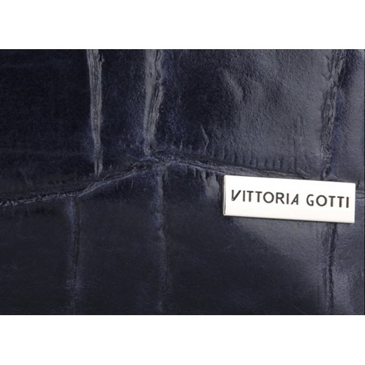 Torebka Skórzana VITTORIA GOTTI Made in Italy Granatowa Vittoria Gotti One Size torbs.pl wyprzedaż