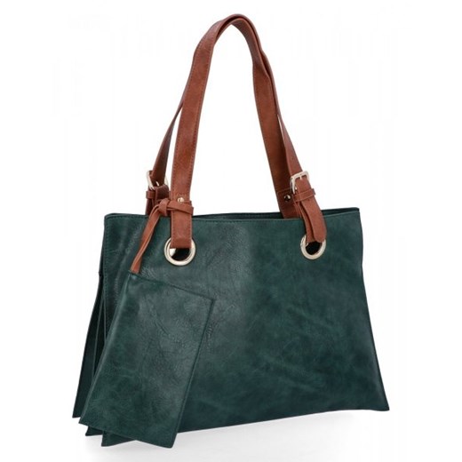 Torebki Damskie Shopper Bag firmy Herisson Butelkowa Zieleń (kolory) ze sklepu torbs.pl w kategorii Torby Shopper bag - zdjęcie 165409277