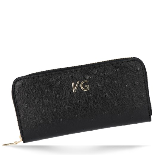 Skórzany Portfel Damski VITTORIA GOTTI Made in Italy Czarny Vittoria Gotti One Size torbs.pl