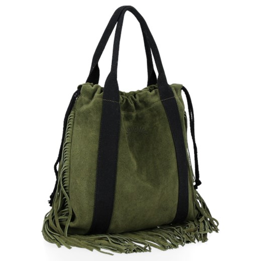 Torebka Skórzana VITTORIA GOTTI Made in Italy Zielona ze sklepu torbs.pl w kategorii Torby Shopper bag - zdjęcie 165411505