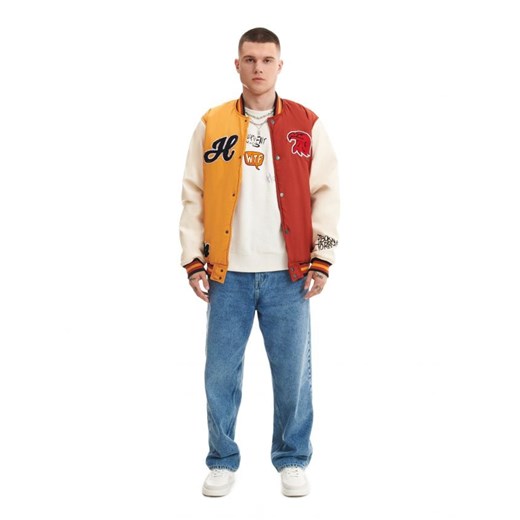 Cropp - Multikolorowa kurtka bomber - kasztanowy Cropp XL Cropp