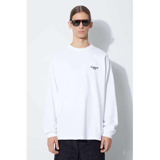 Carhartt WIP longsleeve bawełniany L/S Paisley T-Shirt kolor biały z nadrukiem I032724.00A06 ze sklepu PRM w kategorii T-shirty męskie - zdjęcie 165431226