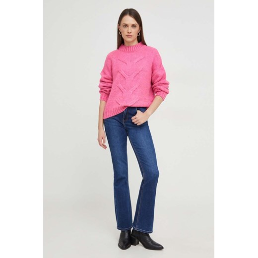 Sweter damski Answear Lab wełniany z okrągłym dekoltem
