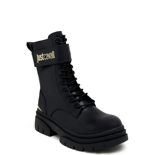 Workery damskie Just Cavalli casualowe sznurowane z tworzywa sztucznego