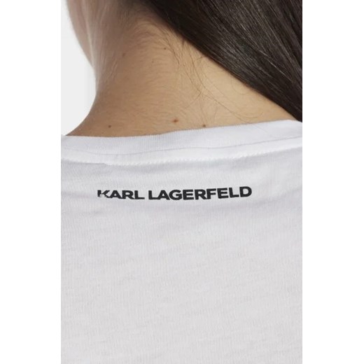 Bluzka damska biała Karl Lagerfeld z bawełny 
