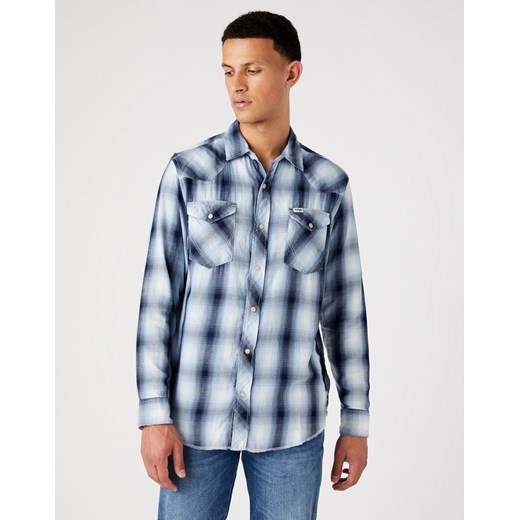 Koszula Męska Wrangler Ls Western Shirt Dark Indigo W5A0BJX1E Wrangler L Elwix wyprzedaż