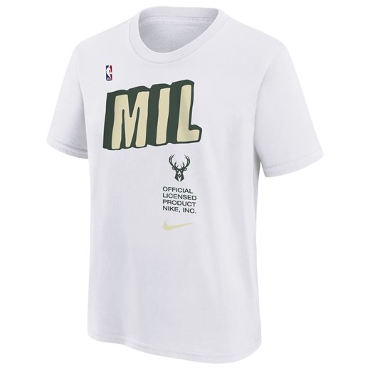 T-shirt dla dużych dzieci (chłopców) Nike NBA Milwaukee Bucks - Biel ze sklepu Nike poland w kategorii T-shirty chłopięce - zdjęcie 165437349