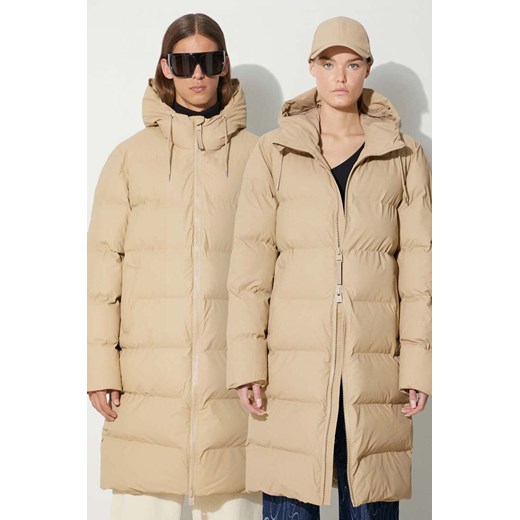 Rains kurtka 15130 Jackets kolor beżowy zimowa ze sklepu PRM w kategorii Kurtki damskie - zdjęcie 165437428