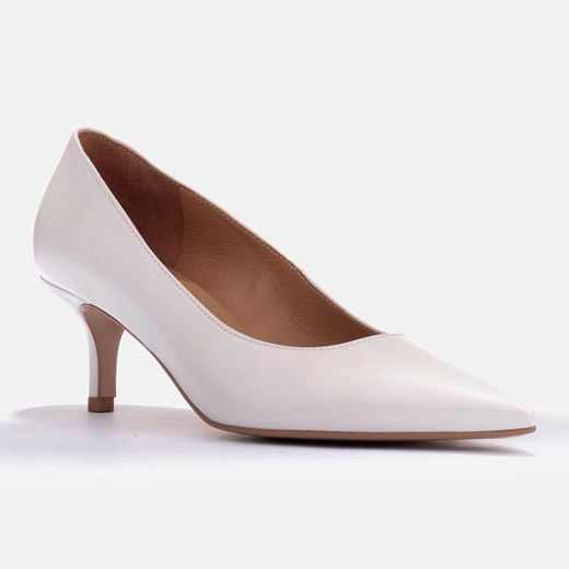 Marco Shoes Eleganckie szpilki na niższym obcasie białe Marco Shoes 38 ButyModne.pl
