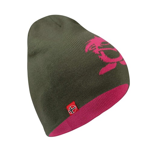 Trollkids Dwustronna czapka beanie &quot;Troll&quot; w kolorze oliwkowo-różowym ze sklepu Limango Polska w kategorii Czapki dziecięce - zdjęcie 165440207
