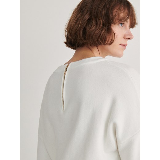 Reserved - Gładki sweter - kremowy Reserved M Reserved