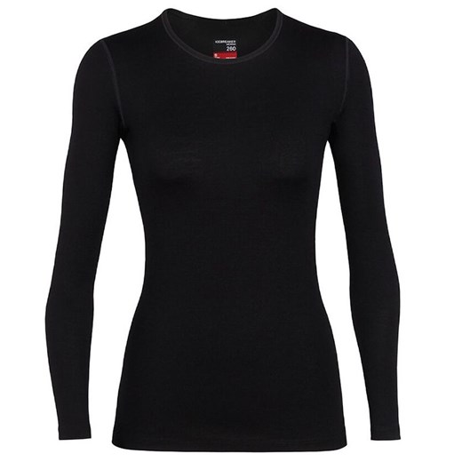 Koszulka Icebreaker Merino 260 Tech Long Sleeve Crewe Thermal Top 1043870011 - czarna ze sklepu streetstyle24.pl w kategorii Bluzki damskie - zdjęcie 165444556