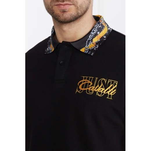 T-shirt męski Just Cavalli czarny z krótkimi rękawami 
