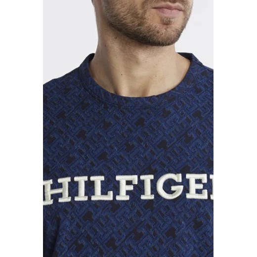 T-shirt męski niebieski Tommy Hilfiger z krótkimi rękawami 