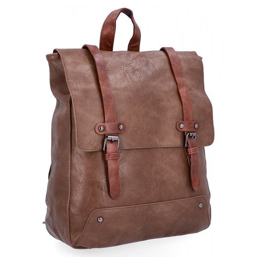 Plecak Damski XL Vintage firmy Herisson 1652L2049 Ziemisty ze sklepu PaniTorbalska w kategorii Plecaki - zdjęcie 165511127