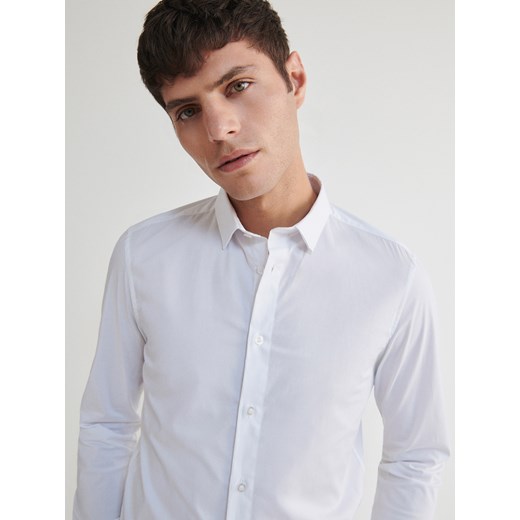 Reserved - Koszula slim fit - biały ze sklepu Reserved w kategorii Koszule męskie - zdjęcie 165515578