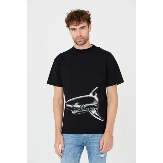 PALM ANGELS Czarny t-shirt Broken Shark Classic Tee, Wybierz rozmiar S ze sklepu outfit.pl w kategorii T-shirty męskie - zdjęcie 165515757
