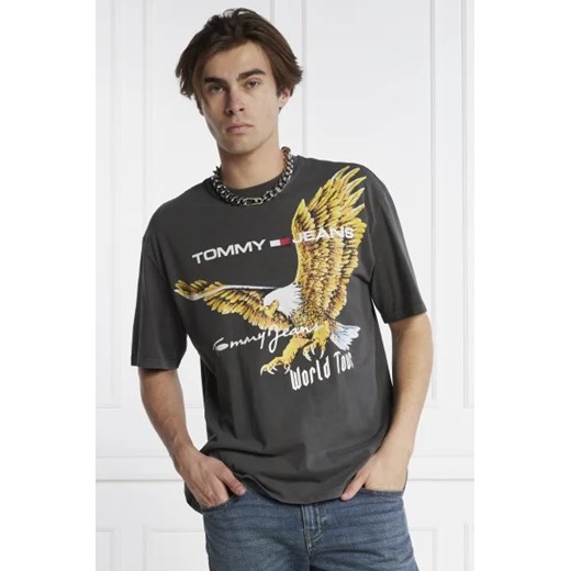 T-shirt męski Tommy Jeans jesienny bawełniany z krótkim rękawem