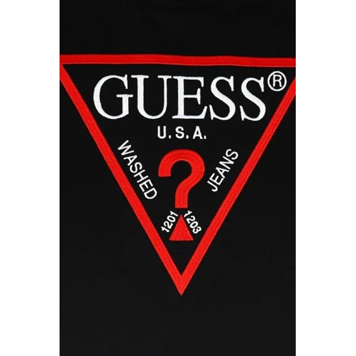 T-shirt chłopięce czarny Guess z krótkimi rękawami 