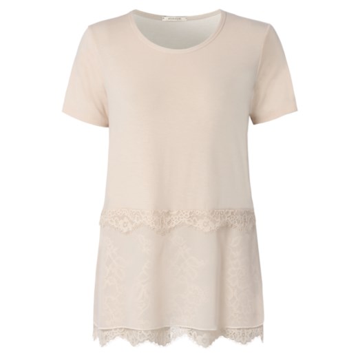 Short-Sleeve Top with Lace and Georgette Ruffle Intimissimi bezowy Topy dziewczęce