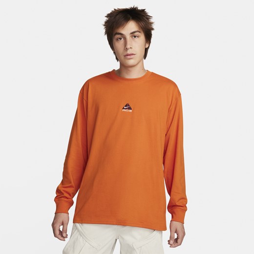 T-shirt męski Nike z długimi rękawami pomarańczowa 