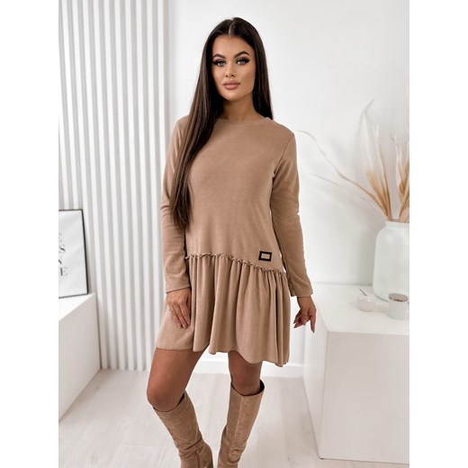 sukienka latias karmelowa one size ze sklepu UBRA w kategorii Sukienki - zdjęcie 165532978