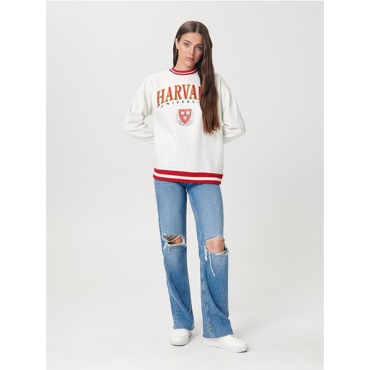 Sinsay - Bluza z haftem Harvard - szary Sinsay XS Sinsay