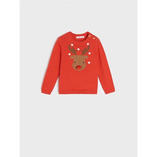 Sinsay - Sweter z haftem - czerwony ze sklepu Sinsay w kategorii Bluzy i swetry - zdjęcie 165537228