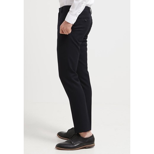 Burton Menswear London DOBBY Spodnie materiałowe navy zalando czarny bez wzorów/nadruków