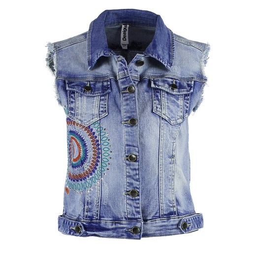 Desigual CHALE GALACT Kamizelka denim medium wash zalando niebieski bawełna