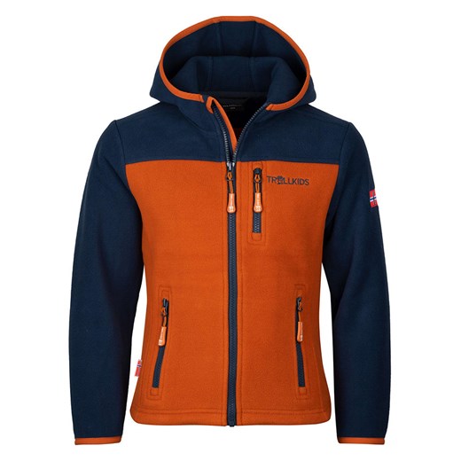 Trollkids Kurtka polarowa &quot;Stavanger&quot; w kolorze granatowo-pomarańczowym ze sklepu Limango Polska w kategorii Kurtki chłopięce - zdjęcie 165563065