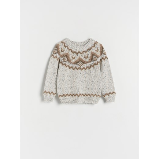 Reserved - Żakardowy sweter - jasnoszary ze sklepu Reserved w kategorii Bluzy i swetry - zdjęcie 165572038