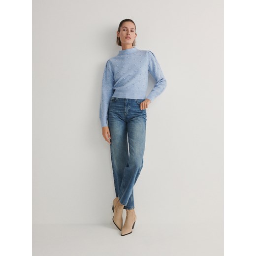 Reserved - Sweter z ozdobnymi detalami - jasnoniebieski ze sklepu Reserved w kategorii Swetry damskie - zdjęcie 165572169