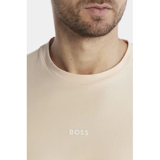 T-shirt męski BOSS HUGO biały z krótkim rękawem bawełniany 