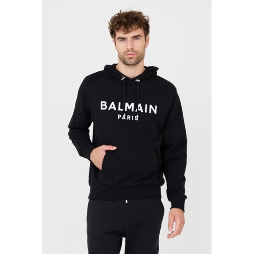 BALMAIN Czarna bluza Printed Hoodie, Wybierz rozmiar S ze sklepu outfit.pl w kategorii Bluzy męskie - zdjęcie 165575238